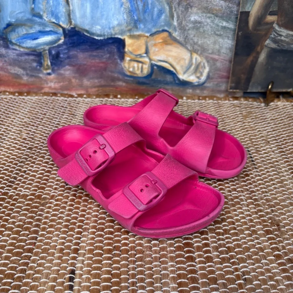 Birkenstock Kids' Arizona EVA Slide Sandals Hot Pink Size 30 = US 12-12.5